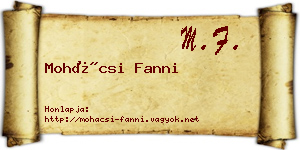 Mohácsi Fanni névjegykártya