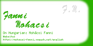 fanni mohacsi business card
