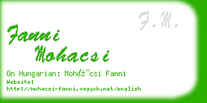 fanni mohacsi business card